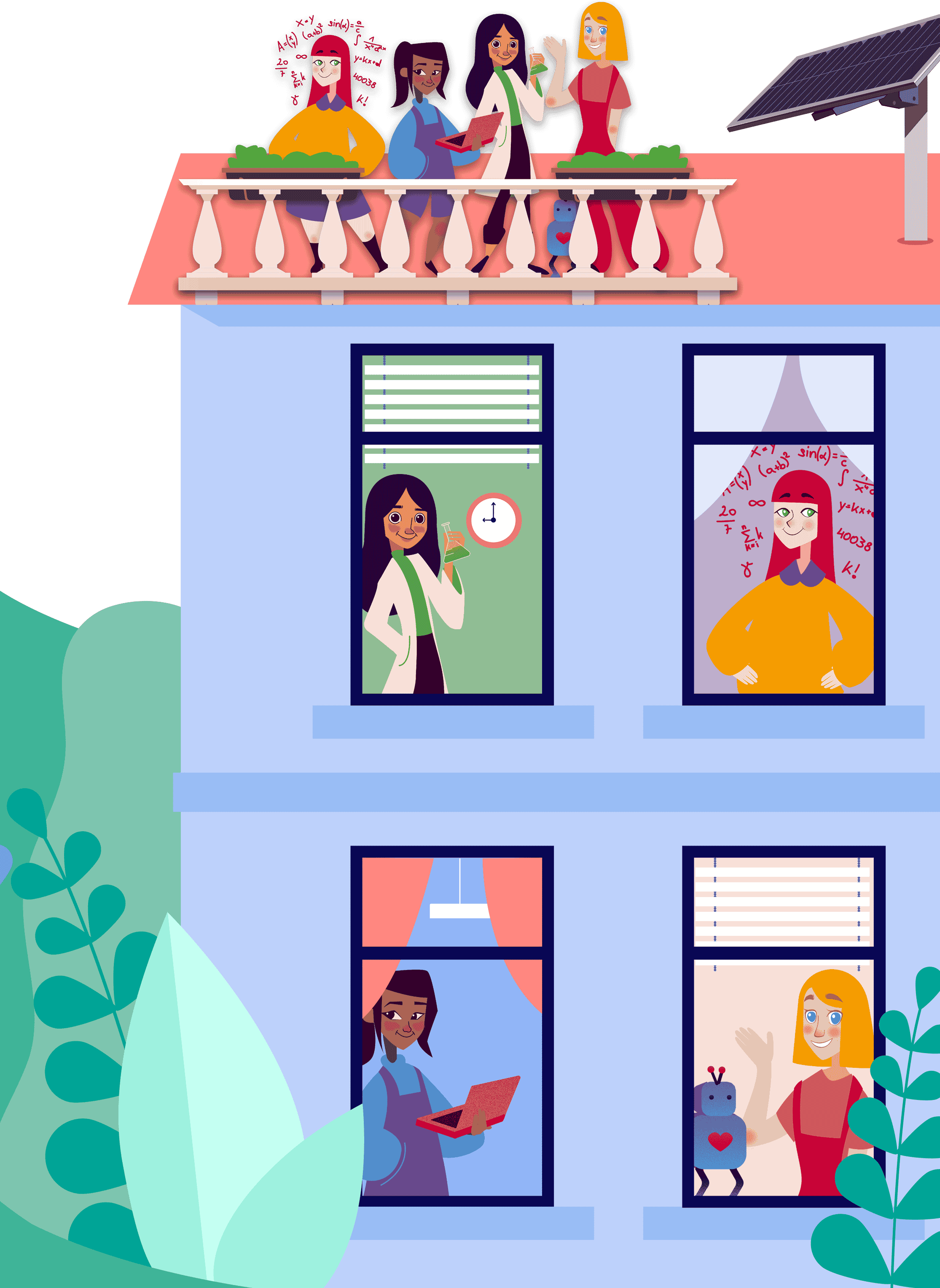 Illustration: Haus mit Mädchen