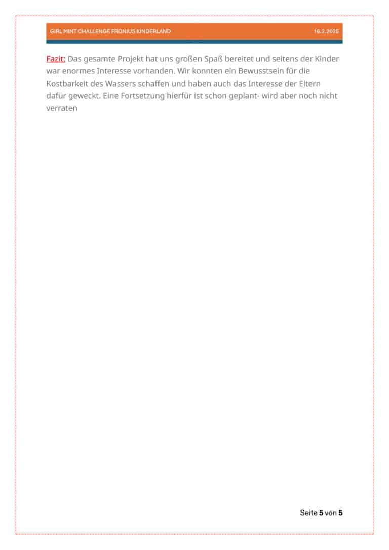 Girl mint challenge fronius kinderland